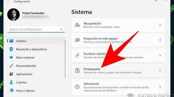 como activar y usar el portapapeles universal en windows 11