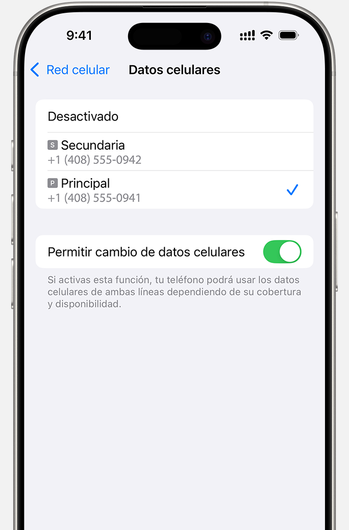 esim secundaria datos en un movil voz en otro dispositivo
