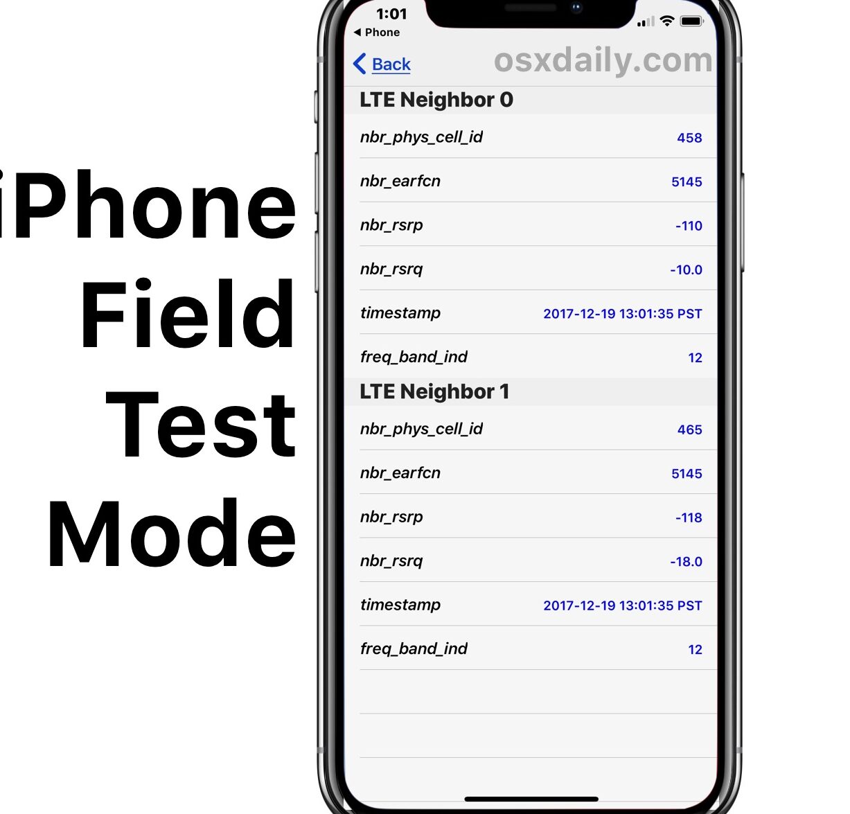 field test mode menus ocultos en android y ios