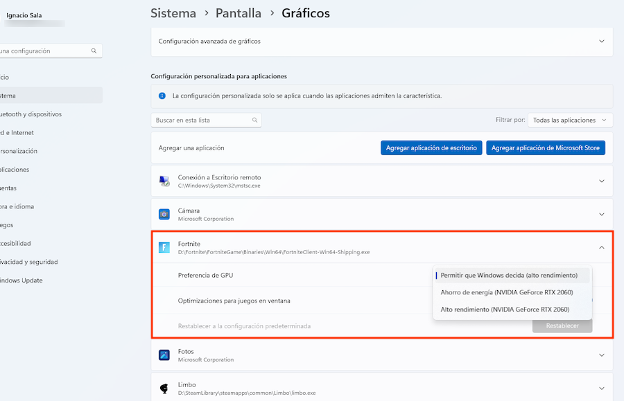 modo juego de windows 11 configuracion optima para fps