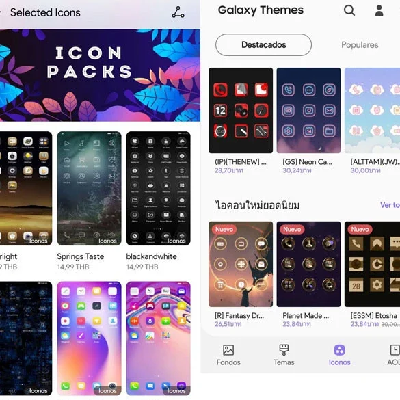 personaliza iconos y packs de temas en android