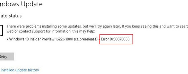 solucion al error 0x80070005 en windows update paso a paso