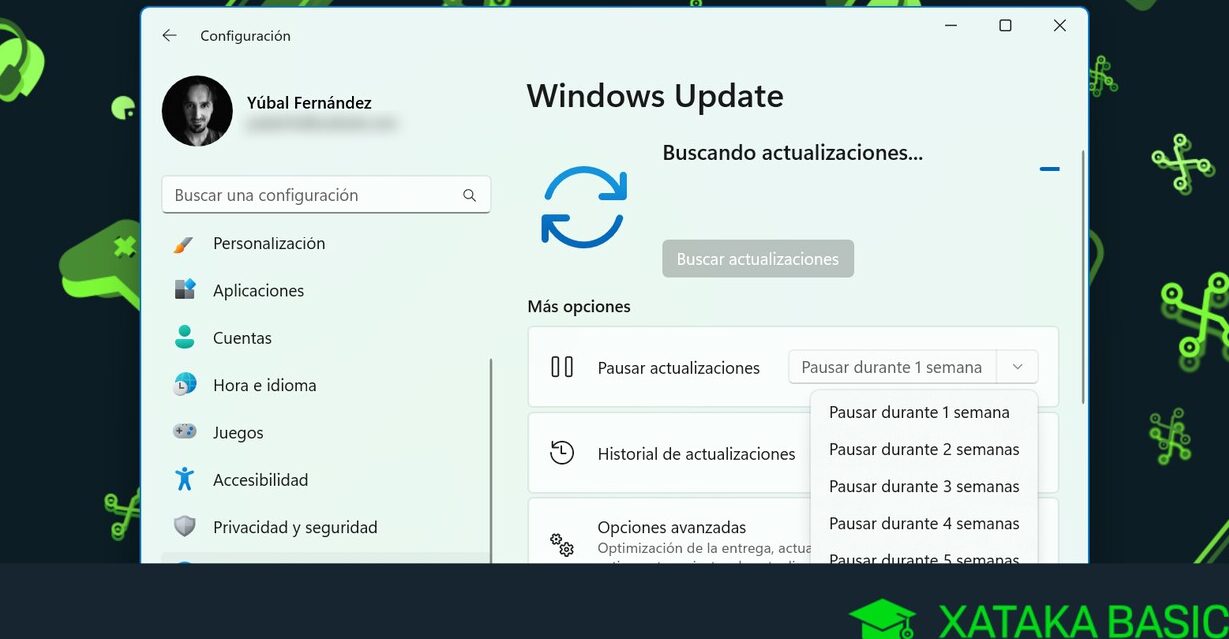 actualizaciones de windows 11 pausa programa y controla reinicios