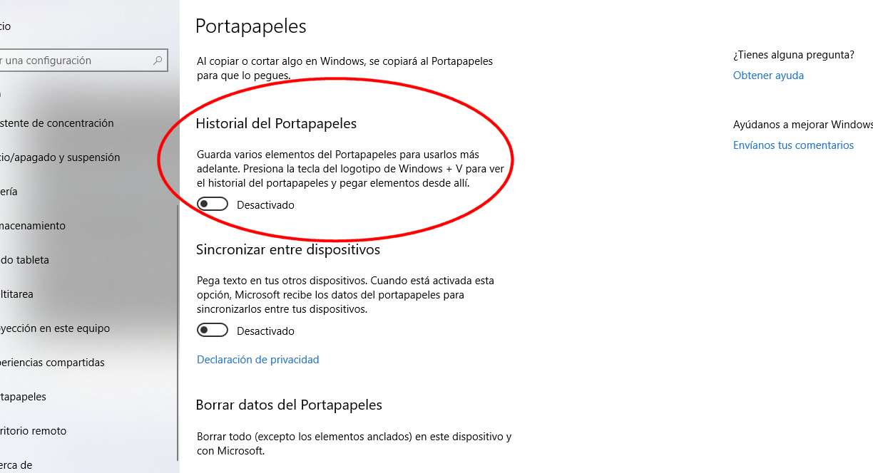 Cómo activar el historial de portapapeles y sincronizarlo 1 como activar el historial de portapapeles y sincronizarlo