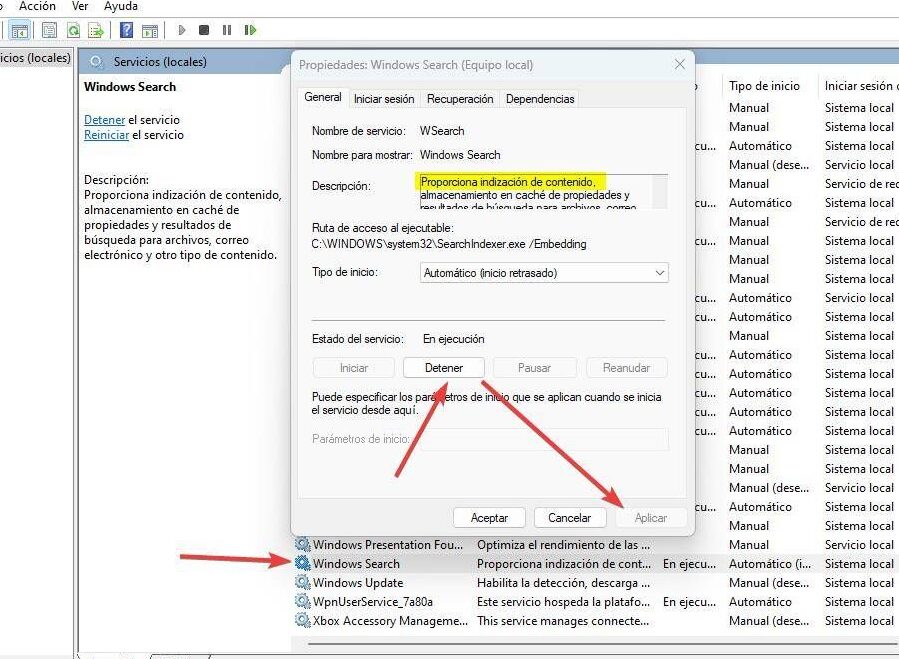 como desactivar indexacion pesada y acelerar busquedas