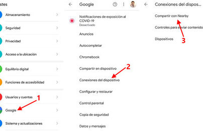 como usar nearby share para enviar archivos al instante