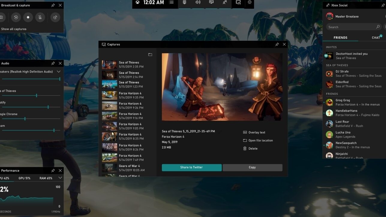 game bar de xbox atajos y overlay sin afectar fps