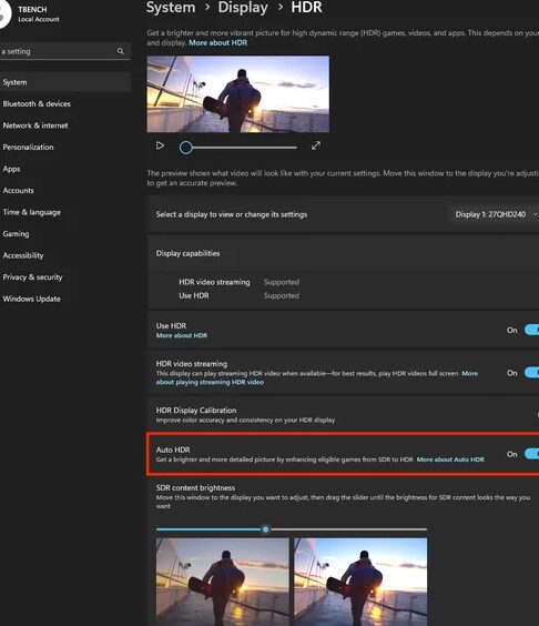 hdr en windows 11 configura monitores para videojuegos 1