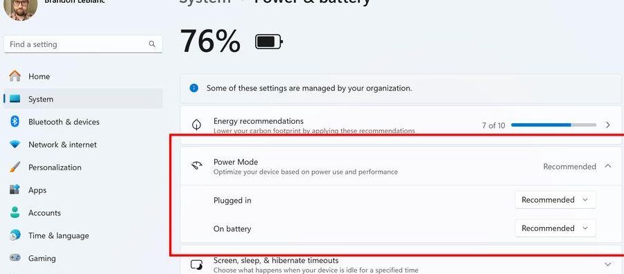 mejores configuraciones de energia en laptops con windows 11