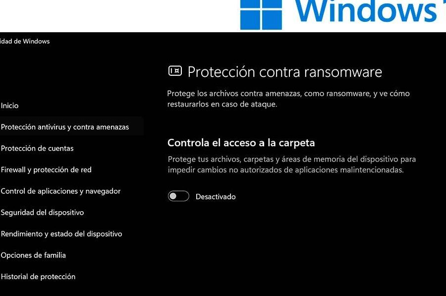 windows 11 como activar la proteccion contra ransomware